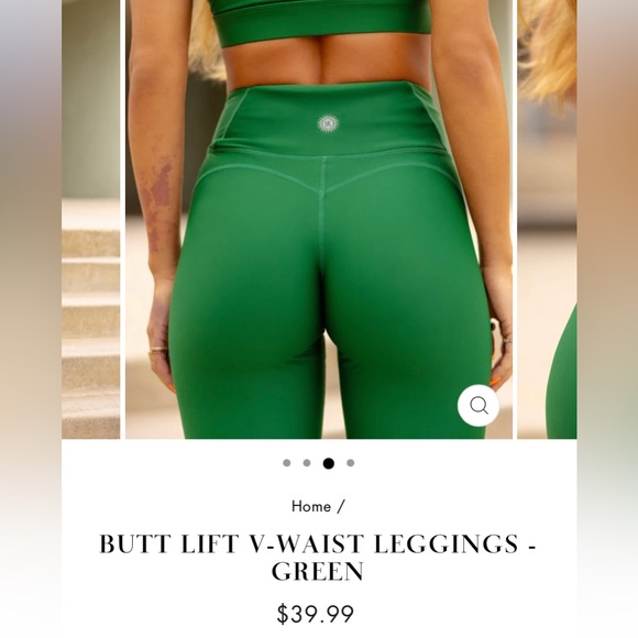 Sommer Ray butt lift v-waist leggings: Green - Picture 4 of 4